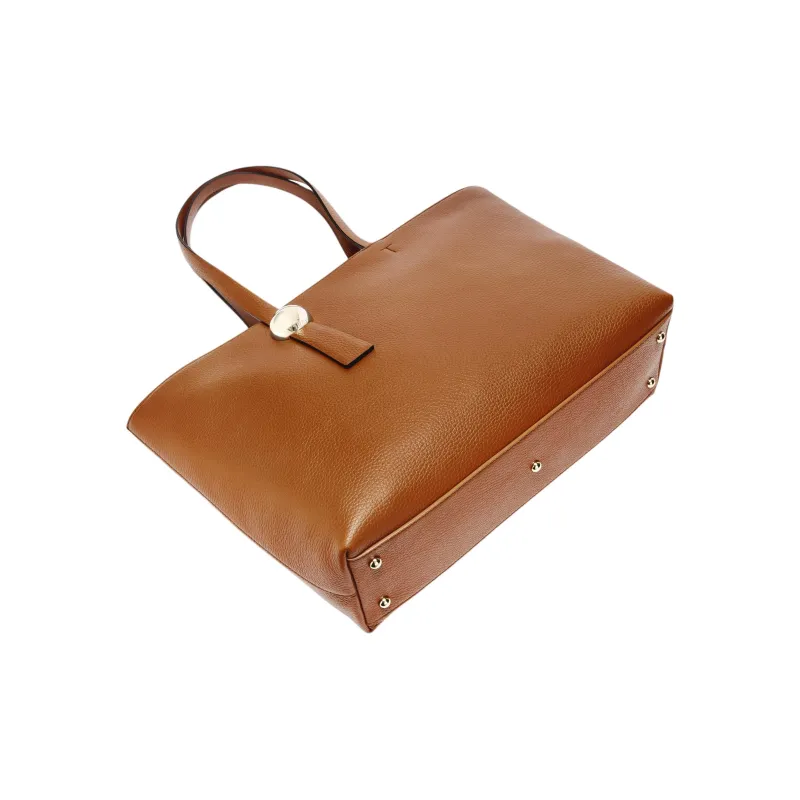 Furla Natural Leather Tote Bag, Shopping Bag, Handbag Women's Brown-3