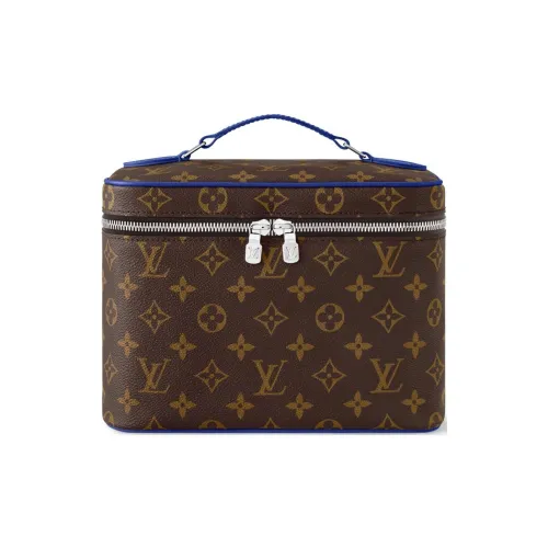 LOUIS VUITTON Monogram Macassar Coated Canvas Makeup Bag Men's Blue