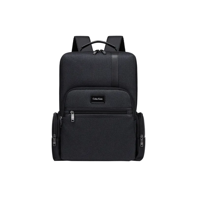 COLINS KEIRS Fabric With Genuine Leather Backpack Large Size Men's Black-0