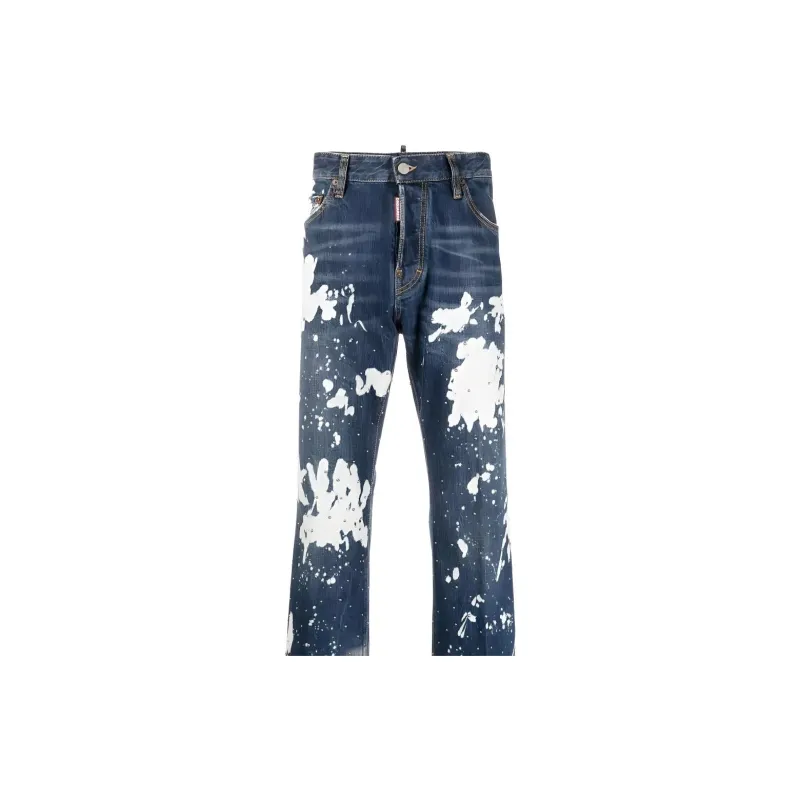 DSQUARED 2 Paint splatter Straight leg Jeans-4