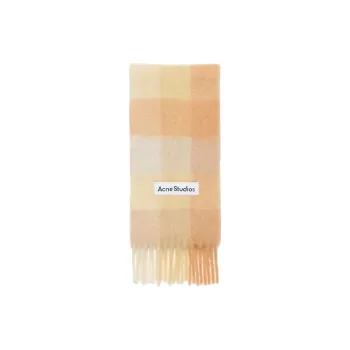 Acne Studios Logo Patch Checked Scarf
