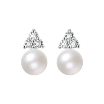 Heart Grass S925 Silver Stud Earrings Women's