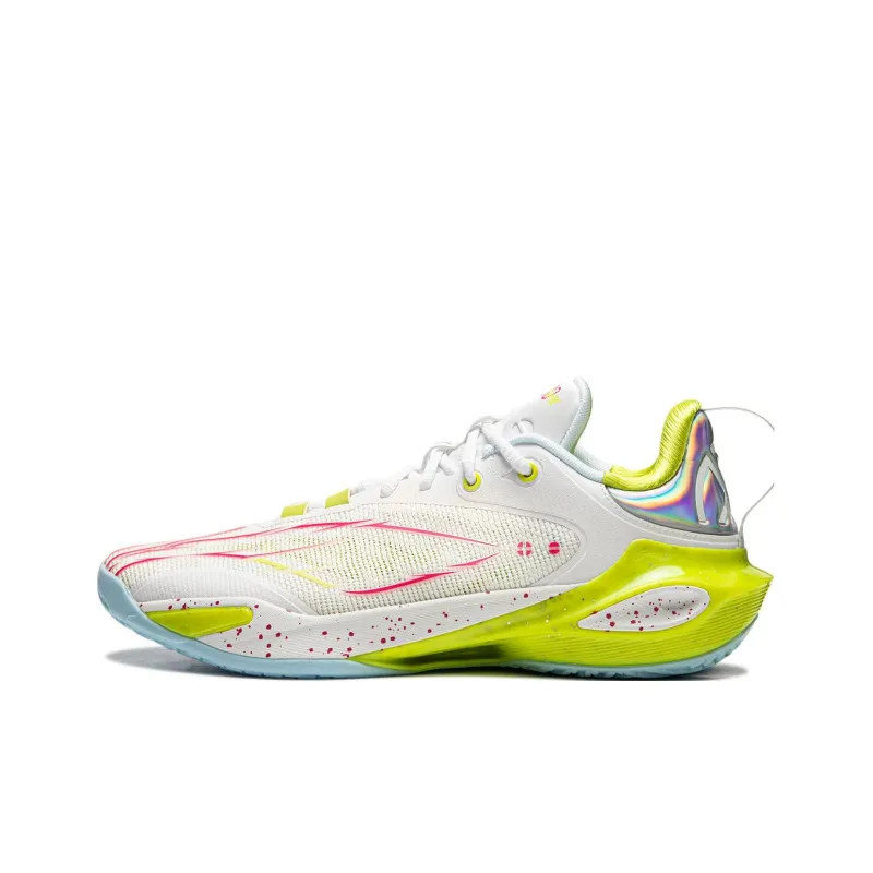 LiNing Flash Strike 11 Supportive And Elastic Low Top Basketball Shoes Men's White Green Red-0