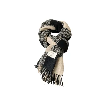 Youyoulan Polyester Knit Scarves Women's Black
