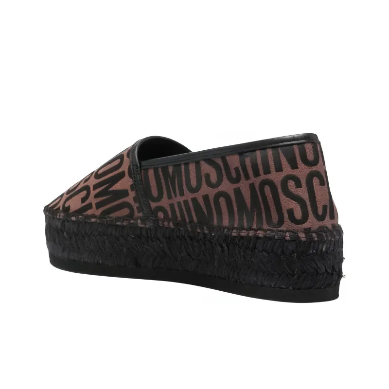 MOSCHINO Jacquard Logo Motif Platform Espadrilles-4