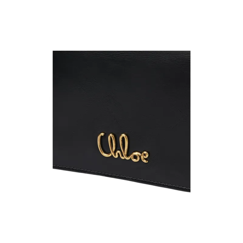 Chloe Calfskin Shoulder Bag Crossbody Bag Wallet Regular Women's Black-4