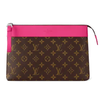 LOUIS VUITTON Pochette Voyage Coated Canvas Toiletry Bags Clutches Unisex Brown & Purple