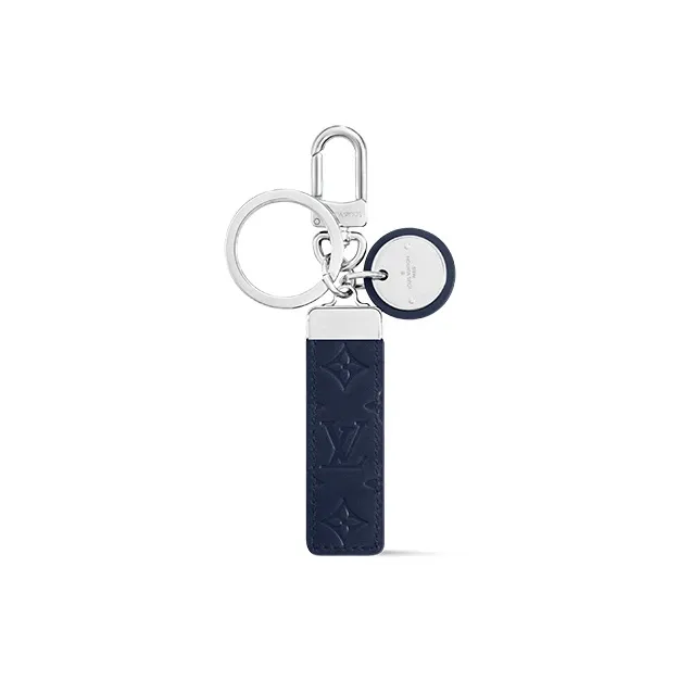 LOUIS VUITTON Leather Keychains Unisex Blue-1