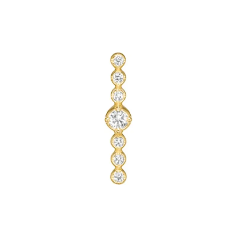 AHKAH 18K Gold Diamonds Stud Earrings Unisex Gold-2