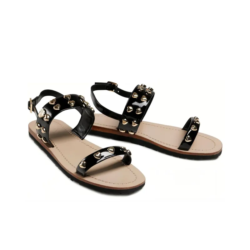 Love MOSCHINO Heart-stud Flat Sandals-2