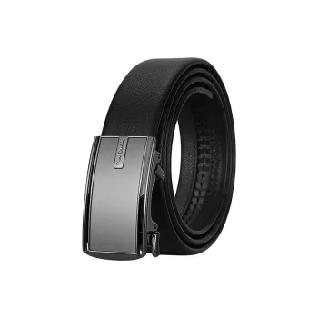 PIERRE CARDIN Top Grain Cow Leather Belts Men's Black Width 3.5cm