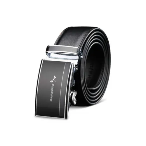 RED DRAGONFLY Cow Leather Leather Belts Men's Black Width 3.4cm