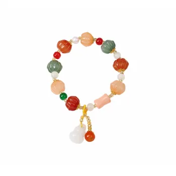 Muyan Alloy Gourd Single Wrap Beaded Bracelet Women's