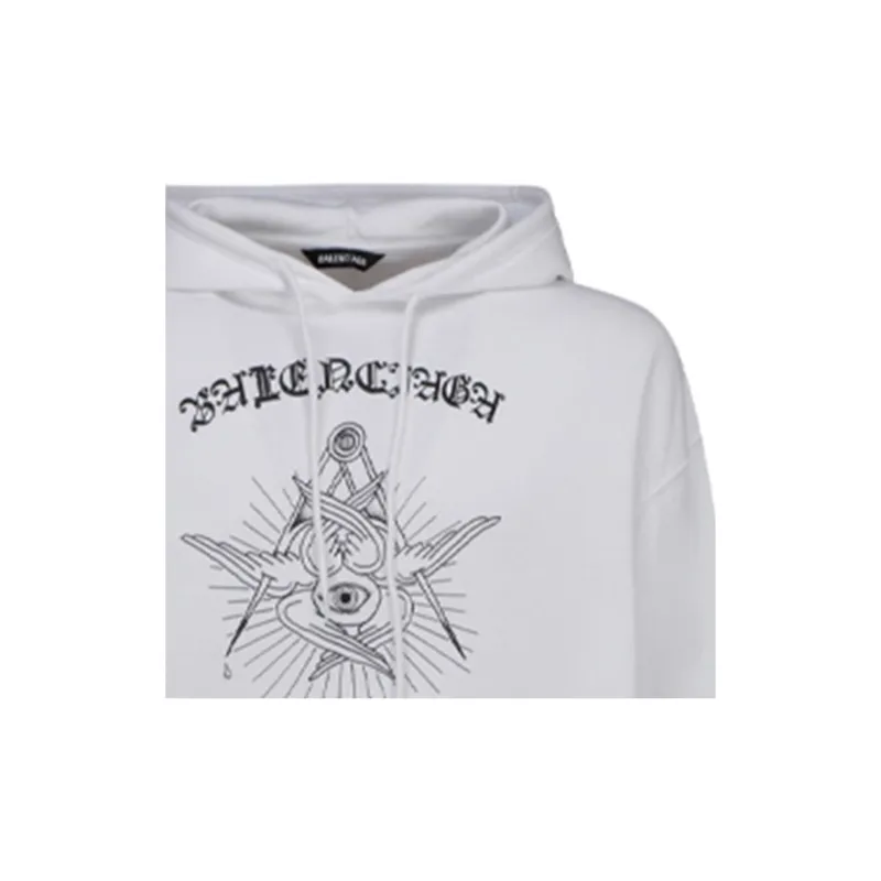 Balenciaga Gothic Logo Free Your Mind Hoodie - POIZON Balenciaga Gothic Logo Free Your Mind Hoodie - POIZON