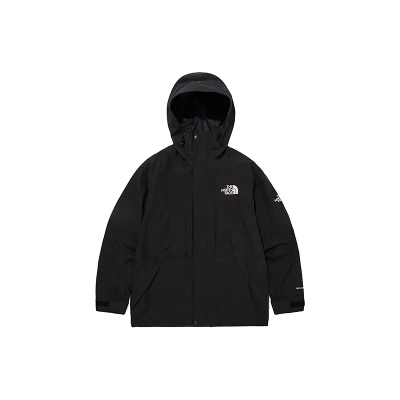 THE NORTH FACE Outdoor Hiking Windproof And Waterproof Windbreaker Jacket Unisex Black Shopping Bag Included-1