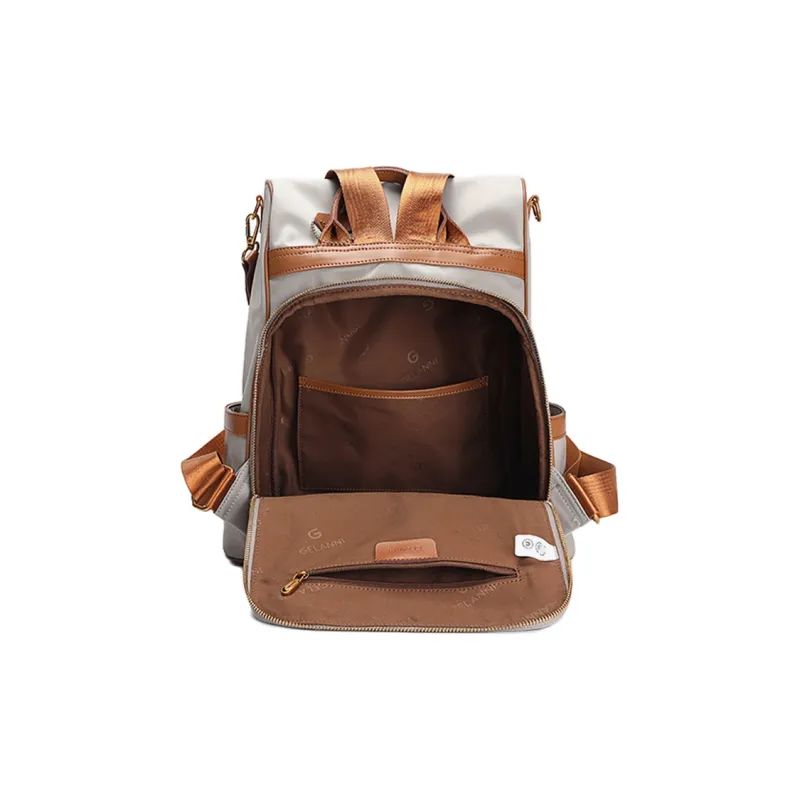GELANNI Nylon Backpack Regular Unisex Light Gray-3