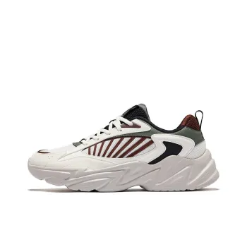 Erke Seeking Light Anti Slip Wear Resistant Low Top Casual Shoes Men's White Red Green