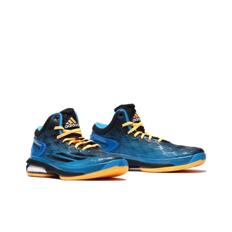 Adidas Crazylight Boost Cushioned Slip Resistant Low Top Basketball Shoes Men's Blue black Gold-2
