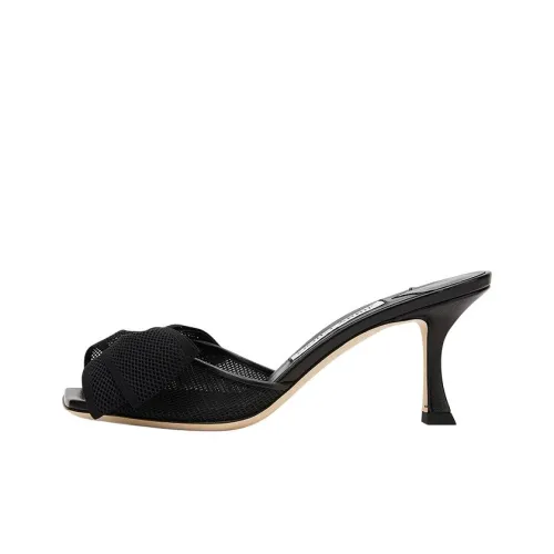 Jimmy Choo Slide Slippers 7cm Women's Black
