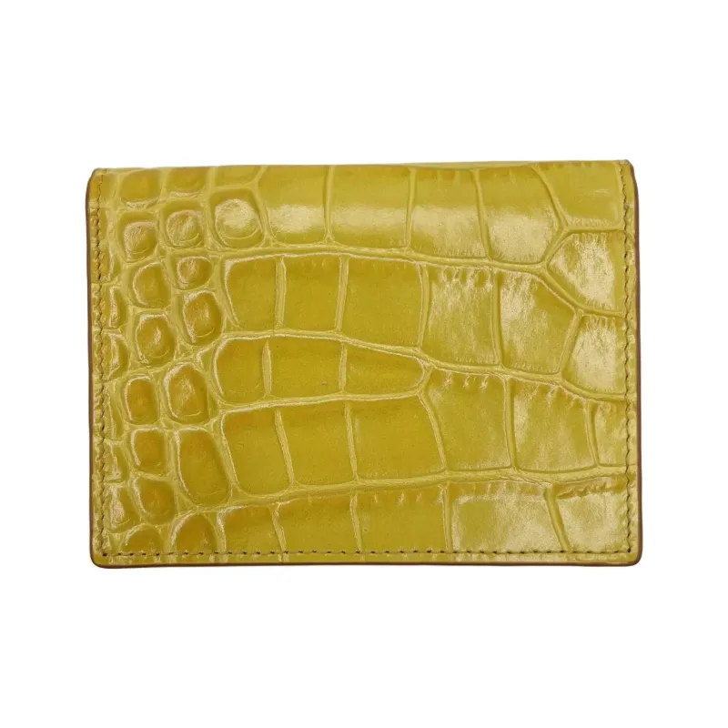 MCM Leather Wallet Mini Women's Yellow-1