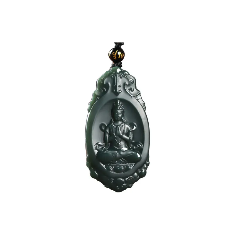 Renyu Jewelry Hetian Jade Necklaces Green Jade Unisex-0