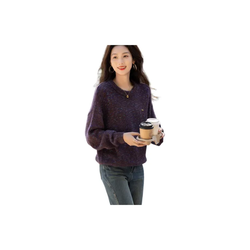 【dme】 Knitwear Women's Eggplant Purple-3