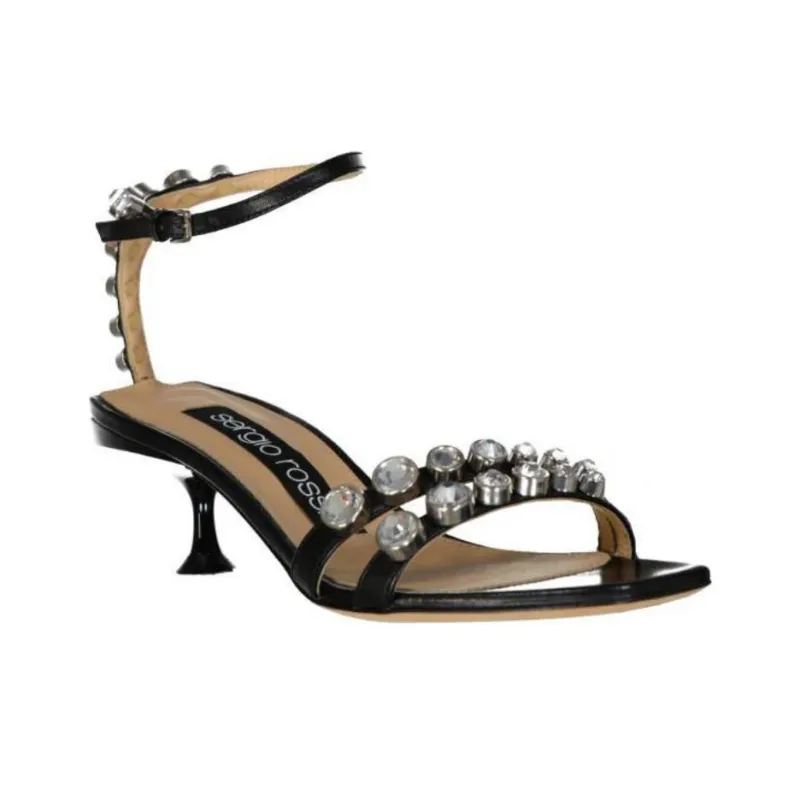SERGIO ROSSI One Strap Sandals 5cm Women's Black-2