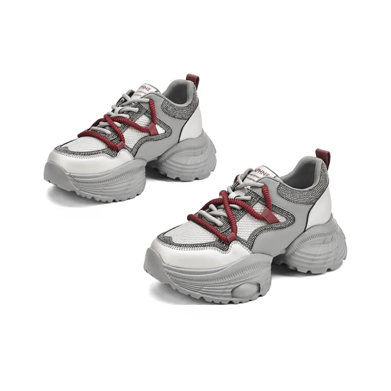 DAPHNE Chunky Sneakers Women's Low Top Black-5