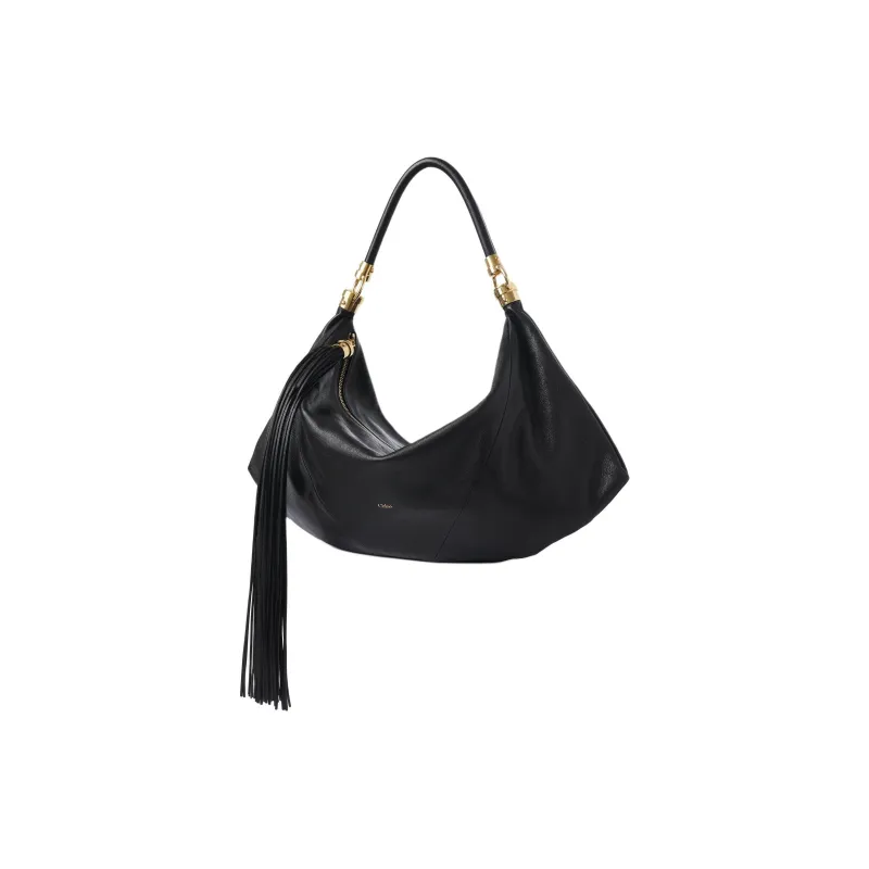 Chloe Grained Leather Vagabond Bag Shoulder Bag Women's Black-1