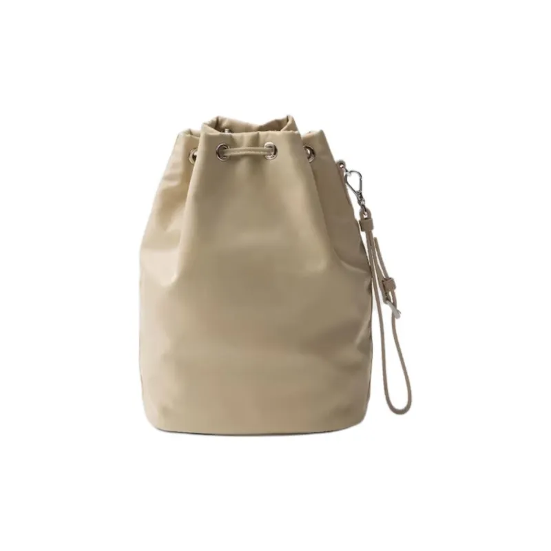 PRADA Nylon Bucket Bag Makeup Bag Regular Women's Desert Beige-2