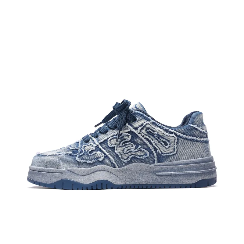 CEDAR HAN Canvas Shoes Unisex Low Top Blue-22