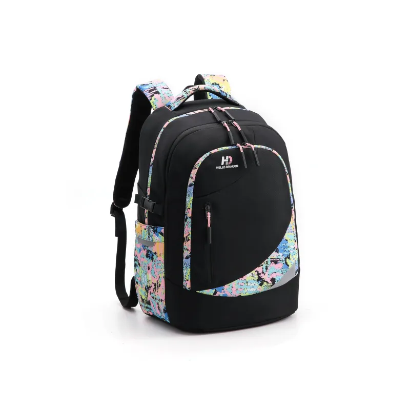 HELLO DRAGON Nylon Backpack Regular Unisex Multicolor/Blizzard/Polar Gray-1
