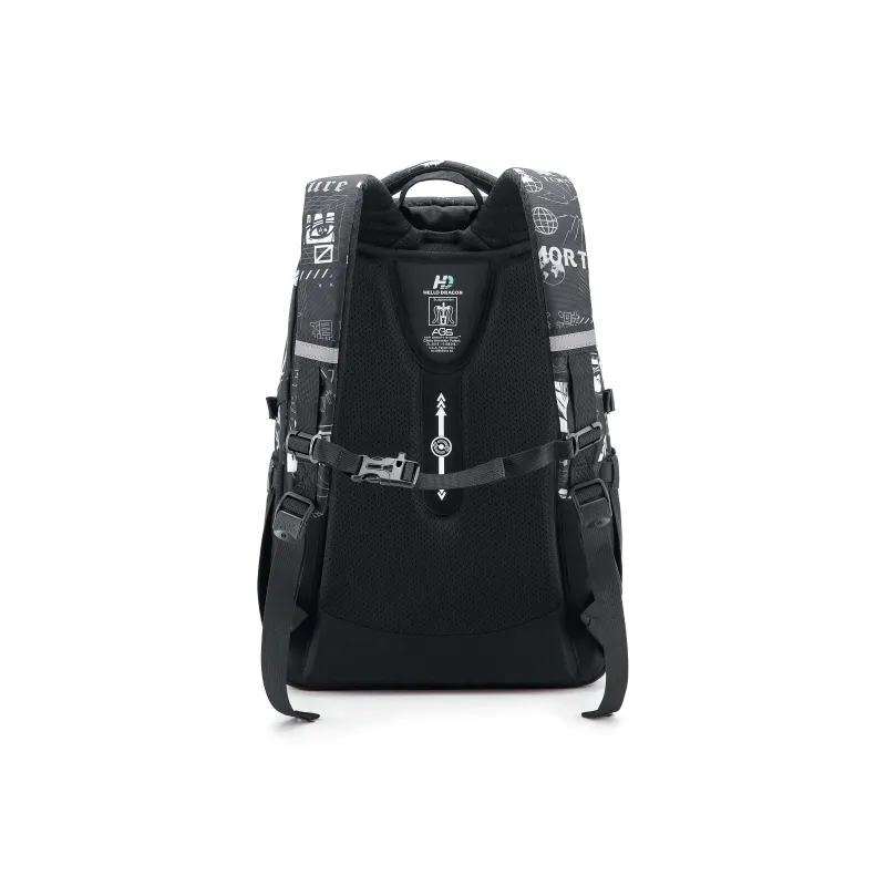 HELLO DRAGON Nylon Backpack Regular Unisex Multicolor/Blizzard/Polar Gray-5
