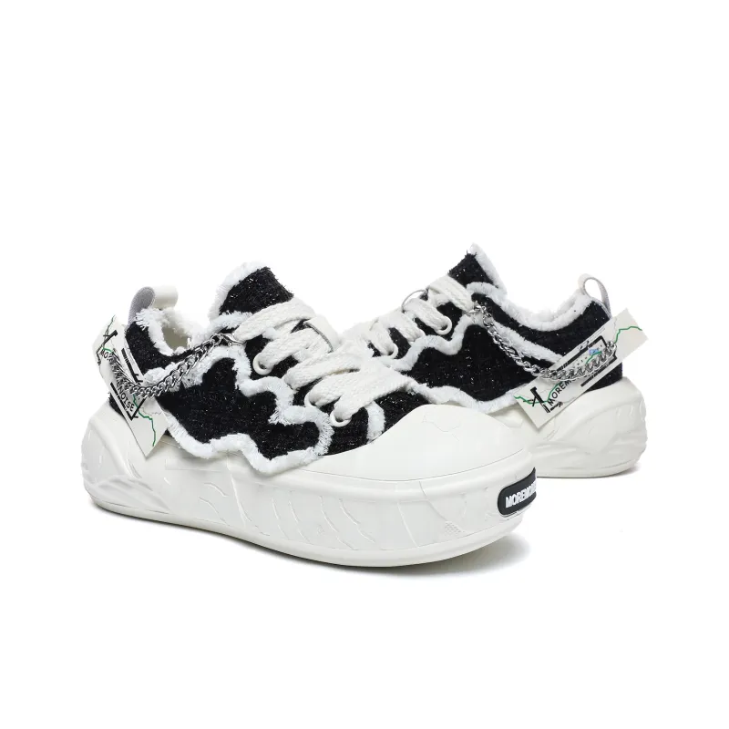 MOREMORENOISE Canvas Shoes Women's Low Top White-1
