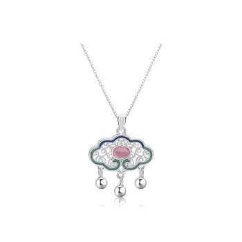 CLARKIA FLOWER 925 Sterling Silver Necklaces Women's