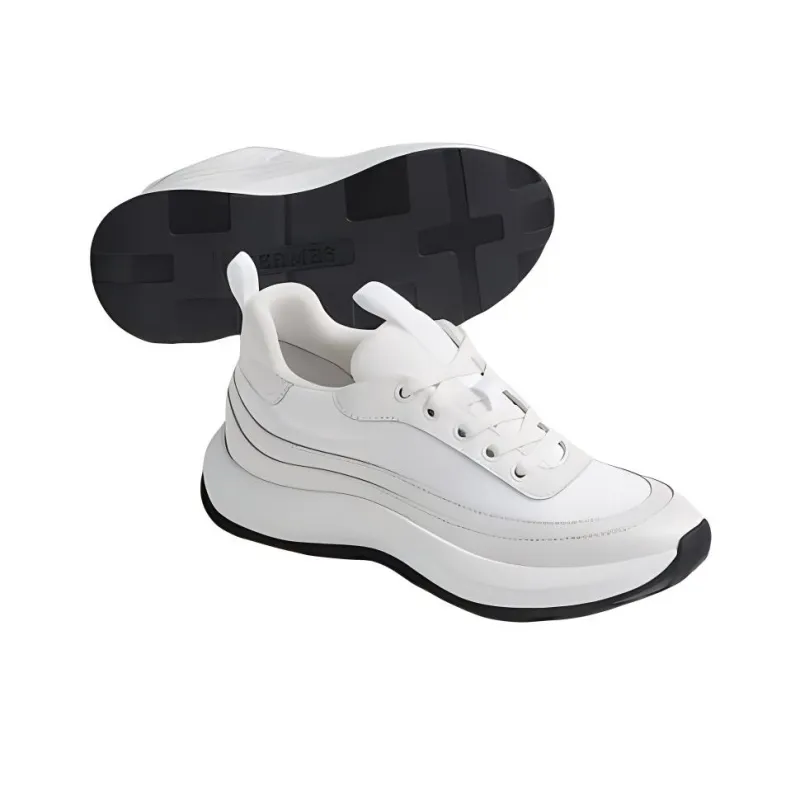 HERMES Gramme Low Top Casual Shoes Women's White-4