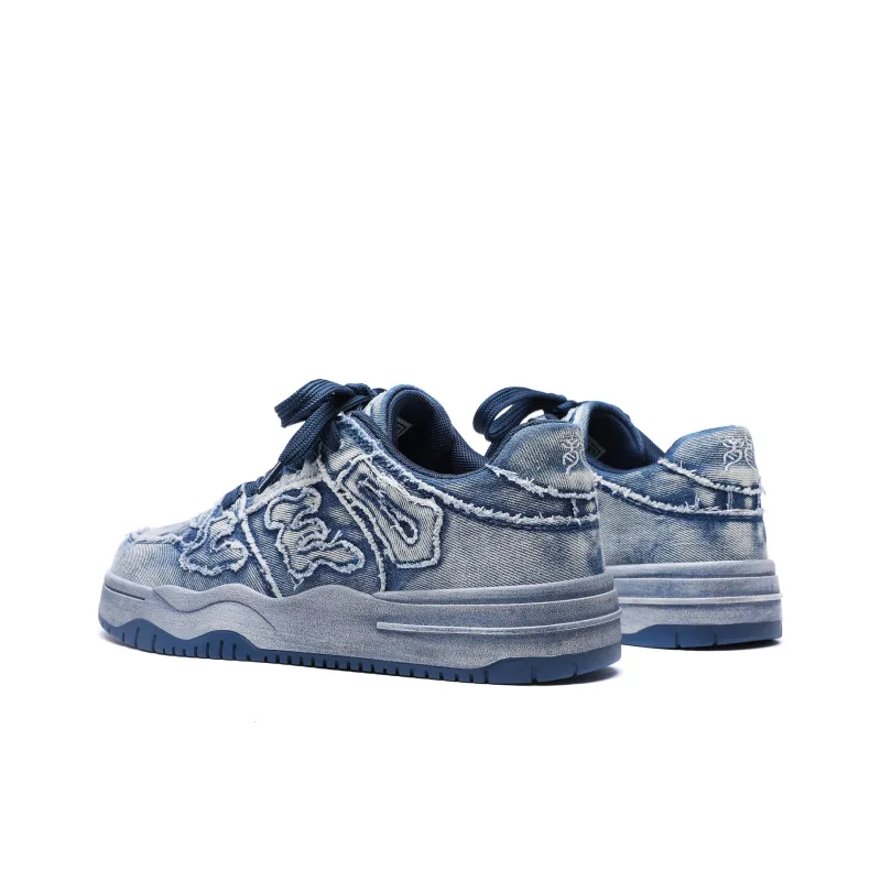 CEDAR HAN Canvas Shoes Unisex Low Top Blue-24