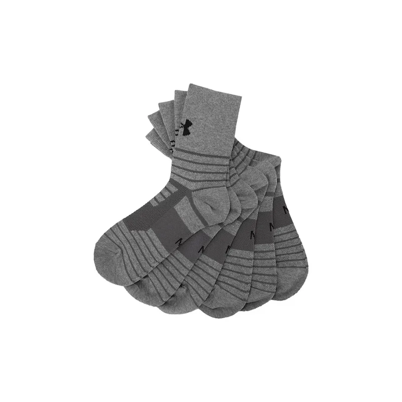 Under Armour Mid Calf Socks Unisex 6 Pack Gray-3