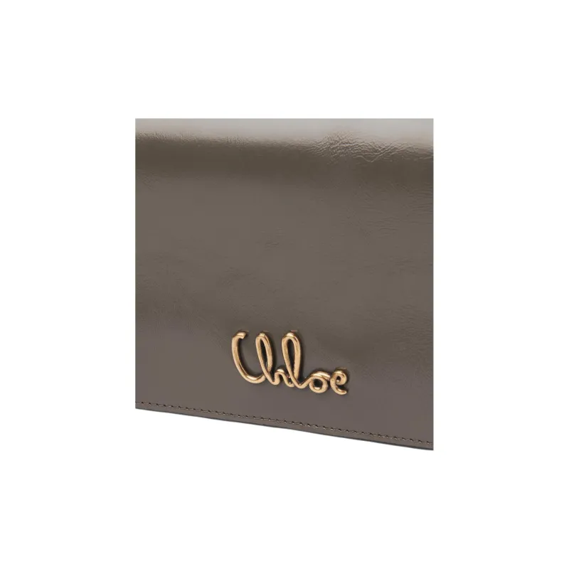Chloe Calfskin Shoulder Bag, Crossbody Bag, Wallet Women's Flannel Gray-4
