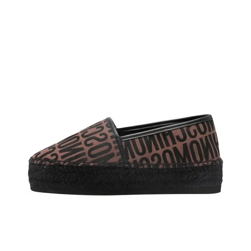 MOSCHINO Jacquard Logo Motif Platform Espadrilles-0