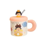 Yellow Dress Girl with Lid Mug-[with Straw]