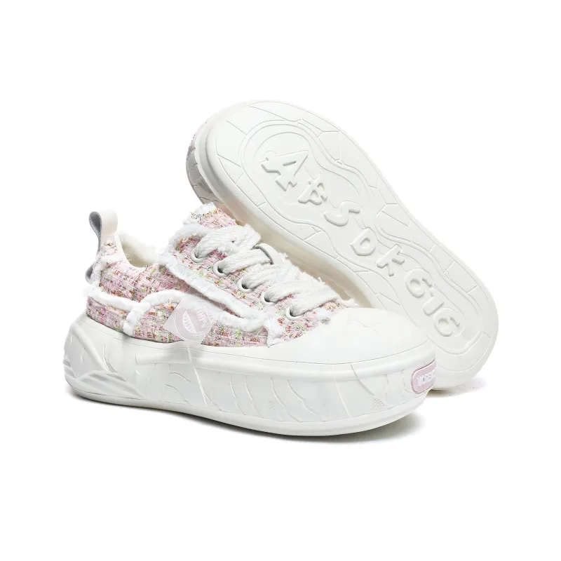 MOREMORENOISE Canvas Shoes Women's Low Top White-7