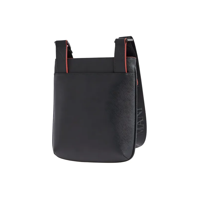 EMPORIO ARMANI PU Messenger Bag Shoulder Bag Crossbody Bag Men's Black & Orange-4