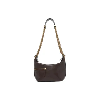Chloe Natural Bright Buffalo Leather Handbag, Shoulder Bag Regular Women's Dark Brown