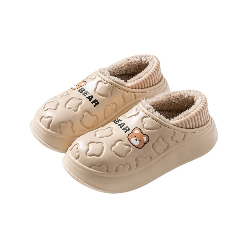 Foot Recreation Soft Sole Fully Enclosed Water Resistant Winter Home Insulated Cotton Slippers, Home Slippers, Unisex-10
