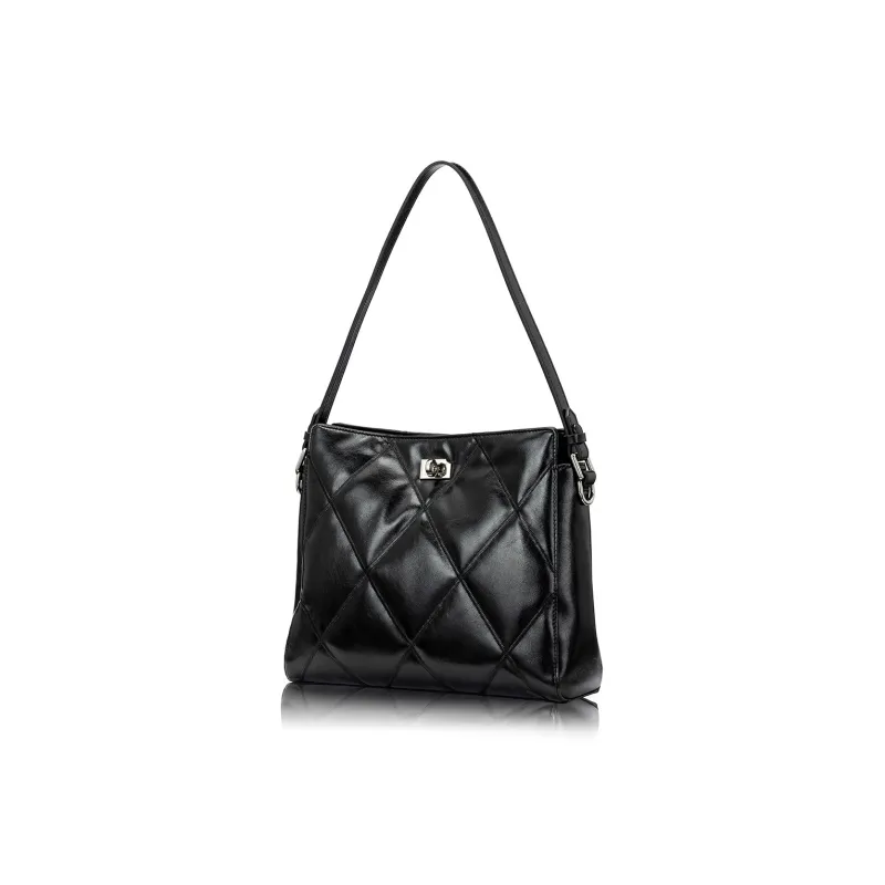 ROBERTA DI CAMERINO Cow Leather Crossbody Bag, Shoulder Bag Women's Maillard Style Brown/Classic Black-6