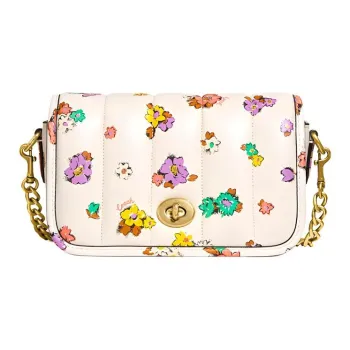 COACH Dinky Nappa Leather Shoulder Bag Crossbody Bag Mini Women's White