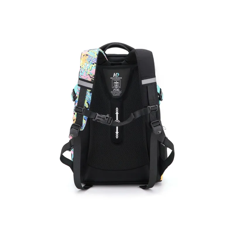 HELLO DRAGON Nylon Backpack Laptop Bag Students Backpack Regular Unisex Multicolor-3