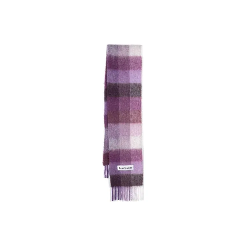 Acne Studios Logo patch Checked Scarf-1