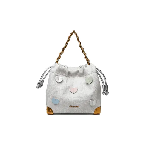 GELANNI PU Bucket Bags Crossbody Bags Handbags Regular Women's Light Gray